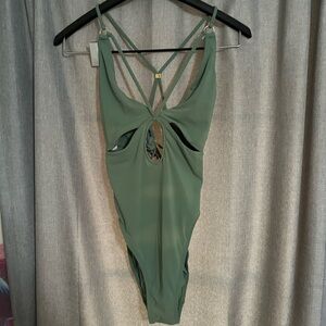 Robin Piccone Green Strappy One-Piece Swimsuit